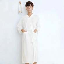 1 pezzo Accappatoio a nido d'ape, Accappatoio kimono unisex per adulti, Yukata primaverile/estiva, Accappatoio da spa per hotel/casa, Assorbente e asciugatura rapida, Vestibilità morbida, Multicolore, Essenziali per il bagno e la casa - Multicolore - Visualizzare 3