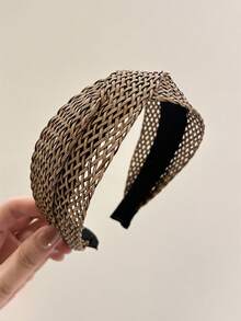 1pc Women's Non-Slip Wide Headband Woven Fabric Headpiece, Suitable For Women/Girls Daily Wear, Hair Band, Hair Hoop