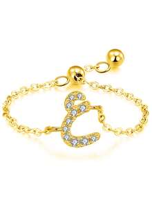 ESBERRY 1枚925纯银简约优雅阿拉伯字母可调节戒指，适合作为结婚、生日或母亲节礼物送给女性。 - 字母戒指 - 查看 35