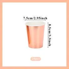 10/20/60 piezas Suministros de fiesta en color oro rosa, platos y servilletas de papel en oro rosa, adecuados para boda, despedida de soltera, compromiso, fiesta de cumpleaños (oro rosa), suministros para cena familiar, suministros para fiesta de Navidad