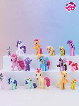 12 件/套  小马驹公仔，各种人物，适合桌面和卧室装饰，无需电源，是送给朋友、生日、节日、情人节、四季的绝佳礼物