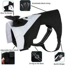 Hunde-Smoking Formelles Hemd, Schwarzer Jacken-Anzug Set, Haustier Kleiner Hund Prinz Zeremonie Fliege Outfit für kleine Hunde & Katzen