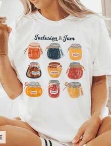 Inclusion Is My Jam Shirt, Teacher Gift For Her Or Him, Advocate & Empower, Autism Awareness, Neurodiversity Inclusions Tee - 白色 - 查看 1