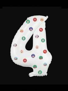 1个32英寸白色数字铝箔气球，适用于一周岁生日派对、周年纪念、节日、服装道具 - 白色 - 查看 18