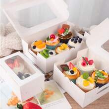 4 Stücke/1 Stück Cupcake Box mit Fenster, 12 Cupcake Box, große Kuchenschachtel, geeignet für Geburtstag, Hochzeit, Valentinstag, Geschenkverpackungsbox