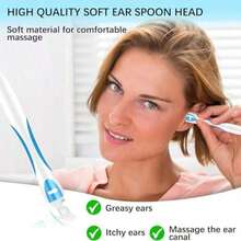 1 Piece Earwax Removal Product Comes With 16 Soft And Flexible Replacement Tips Ear Cleaner Best For Removing Earwax Earwax Removal Tool - Màu xanh lam - Xem 8