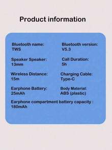 迷你无线立体声耳机，触控防噪运动耳塞，电池寿命长，音质优质 - 白色 - 查看 10