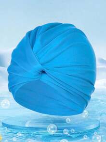 Women's Long Hair Black Swimming Cap, Fabric Swimming Cap, Soft & Pressure-Free Swimming Cap, Stretchy Fabric Won't Squeeze Head, High-End Swimming Cap, Beach Accessory, Swimming Pool Floater - Multicolor - View 8