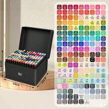 48/60/80/120/168 Colors Dual Tip Art Markers Sketch Pens Brush & Chisel Permanent Marker Pens With Base & Outline Markers Drawing Supplies Kit Perfect For Artist Adults Anime Coloring Sketching Illustrations And Card Making Gift For Christmas New Year Back To School- Refillable