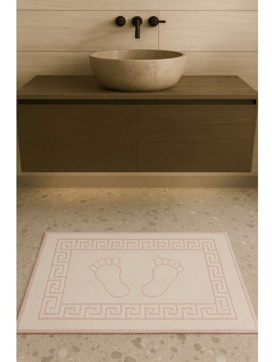 Feet Towel- 100% Organic Cotton For Bathroom 50x70cm - Organic & Soft & Quickly Retains Water & Made In Turkey - Pink - View 1