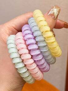 5pcs High Elasticity Spiral Snag-Free Hair Ties, Seamless Hair Ties, Oversized Hair Scrunchies, Ponytail Holder Accessories Ponytail Holders, Hair Bobbles ,Gym Sport Outfit