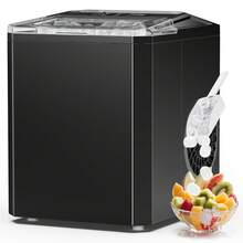 Sweetcrispy Portable Self-Cleaning Ice Maker Machine | Produces 9 Bullet Ice Cubes In 6 Minutes, 26.5 Pounds In 24 Hours - Counter Top, Small For Homes, Kitchens, RVs, Parties - 黑色 - 查看 9
