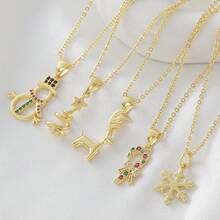 1pc Christmas Necklace, Winter Snowflake Santa Claus Tree Bell Pendant Fashionable Choker Necklace, Multifunctional Accessory - Cute Holiday Jewelry Gift For Women, Wearable Year-Round, Holiday Decor, Pendant, Collectible Accessory