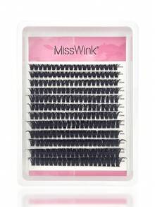 Mi giả Miss Wink 80D cong mềm tự nhiên, độ dày 8-16mm, độ cong D 0.07mm, 12 hàng, 240 miếng, từng cụm 3D ôm sát, thích hợp cho trang điểm hàng ngày, nhẹ và tiện dụng, phù hợp cho sinh hoạt thường ngày, tiệc tùng và nhiều dịp khác nhau. - màu đen - Xem 2
