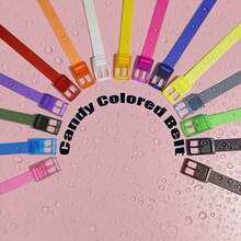 1pc Unisex Silicone Waist Belt With Plastic Buckle - Candy Color Slim Design, Suitable For Weddings, Parties And Daily Wear - Exquisite Gift Packaging, Special Occasion Apparel Accessory For Friends And Family, Minimalist Decor, High-Quality Item, Halloween, Christmas Gift