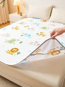 趣味工程车防水尿垫，卡通印花，适用于儿童床、托儿所、宠物垫、沙发垫，防滑系带设计，50x70cm/70x150cm/110x150cm