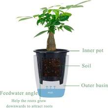 8 Pack 4 Inch Self Watering Plastic Planter With Inner Pot White Flower Plant Pot, Modern Decorative Flower Pot All House Plants, Flowers, Herbs, African Violets