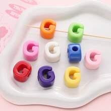 20pcs Multicolor Large Hole Acrylic Letter Beads, Handmade Decorative Letter Spacer Beads For Necklace Accessories, DIY Jewelry, Phone Chain, Jewelry Making, Beading Supplies - DIY - View 18