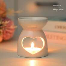 Love Candlestick Round Ceramic Aromatherapy Candle Lamp
