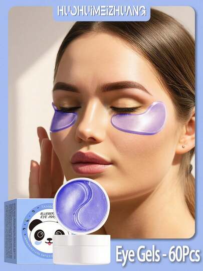 60 Stück Augen-Gele - Pads für die Augenpartie gegen geschwollene Augen und dunkle Ringe mit Kollagen & Hyaluronsäure - Anti-Falten Augenmasken Hautpflege-Behandlung gegen Schwellungen & Tränensäcke, Reiseaccessoires, Geburtstagsgeschenke für Frauen, Hautbehandlungspads, Weihnachtsgeschenk