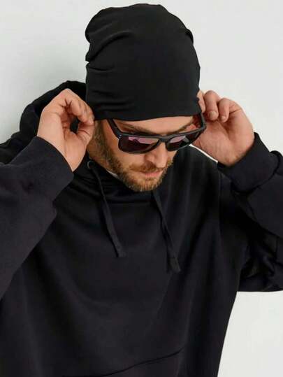 1pc Casual Beanie Hat, Elastic Skull Cap, Unisex Loose Lightweight Brimless Hat Autumn Decor