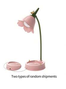 现代LED台灯，无线，可调节鹅颈，可调光，触摸控制，可充电1200mAh锂电池，USB供电，按钮控制，磨砂塑料和金属装饰，圆柱形灯罩，纯色，梦幻主题，可爱迷你，蓝色，带护眼夜灯，适用于大学宿舍，卧室，办公室阅读 - 彩色 - 查看 12