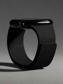 1pc Unisex Litchi Texture Silicone Magnetic Watch Band, Compatible With Apple Watch 42mm, 38mm, 40mm, 41mm, 44mm, 45mm, 46mm, 49mm, Fashionable Smart Watch Replacement Strap For Series Ultra2, Ultra SE2, SE 11, 10, 9, 8, 7, 6, 5, 4, 3, 2, 1 - Black - View 6