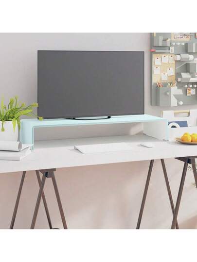 VidaXL TV St /Monitor Riser 80x30x13 Cm Glass Groen
