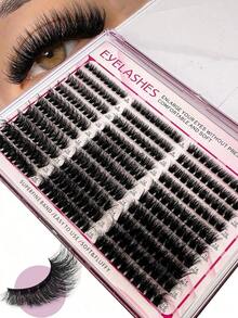 !!! 300pcs/Set 10rows 100+120+160pcs 0.07mm Faux Mink Eyelash Extensions, 8-16mm Mixed Length, 3D Russian Volume Individual Lashes, Plastic Box, For Makeup.Random Style Delivery.