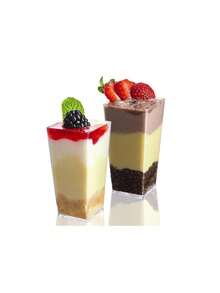 10/20/30个装 3盎司迷你甜点杯（不含勺子），方形甜点杯 - 塑料高直筒慕斯杯、纸杯蛋糕杯、餐饮杯和沙拉杯，小型可重复使用碗，用于盛放派对甜点和开胃菜