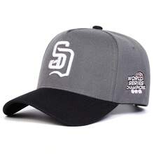 1Piece Men Letter Embroidered Patchwork Baseball Cap Outdoor Adjustable Sunscreen Leisure Hat Spring Autumn Travel Tourism Beach Vacation - 彩色 - 查看 8