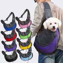 1 PC Pet Dog Sling Carrier Breathable Mesh Travel Sling Bag Carrier For Dogs Cats Cat Carrier Cat Bag - Pink - View 6