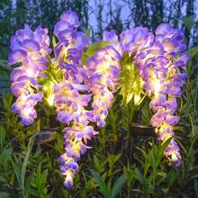 10Pcs Solar Wisteria Flower LED Light, Outdoor Garden Patio Decorative Lamp, 52pcs Beads, Dual Mode (Normal & Blinking), Plastic Material, Light Sensor Control, Removable Photovoltaic, Solar Charging Nickel Battery, Outdoor Illumination|Vibrant Garden Decor|Realistic Flower Shape, Solar Garden Lights(Pink, Blue, Yellow, Purple) - 紫藤花 - 查看 13