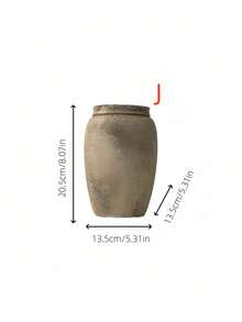 1 Peça de Azulejo Cerâmico Antigo de Pizza com Estilo Curto e Robusto, Adequado para Decoração de Arte de Hospedagem Estilo Japonês, Decoração de Vaso, Arranjo de Flores Internas de Fazenda Rural, Belo Vaso de Entrada Decoração de Atmosfera