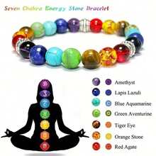 1pc Chakra Healing Energy Bracelet, Yoga Balance Bead Bracelet With Volcanic Turquoise, Jewelry Gift For Party - 彩色 - 查看 7