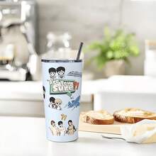 "Bist du sicher?!" Englisches Buchstabe Design mit Cartoon-Charakter - 40oz/20oz K-Pop-Themen Edelstahl Vakuumisolierter Becher, auslaufsicherer Deckel & Strohhalm, 12 Stunden Heiß-/Kalthaltefunktion, perfekt für Kaffee/Tee/Smoothies, ideales Geschenk für K-Pop-Fans (Büro, Reise, Zuhause)