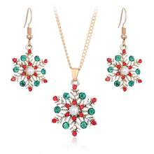 3pcs/Set Fashionable Christmas Santa Hat Pendant Necklace Earrings Set, Suitable For Christmas Decoration And Daily Wear, Christmas Gift For Family And Friends