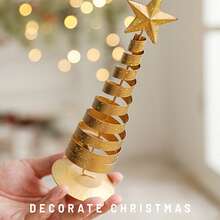 1/3 buc. Mini brazi de Crăciun aurii - Piesă centrală vintage de sărbători în formă de sticlă, pentru sufragerie și dormitor, decorațiuni elegante de masă cu bază stabilă, măiestrie sofisticată pentru casă, birou, petrecere - Accent festiv pentru casă, decorațiuni de Crăciun din fier, aranjament de masă, recuzită pentru decorarea bradului de Crăciun, decor pentru casă, decor pentru cameră