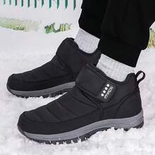 Men's Casual Sports Shoes, Outdoor Hiking Shoes, Winter Warm Hook And Loop Adjustable Elderly Shoes, Winter Warm High-Top Velvet Shoes, Simple And Fashionable, Comfortable Soft Leather Men's Outdoor And Indoor Shoes