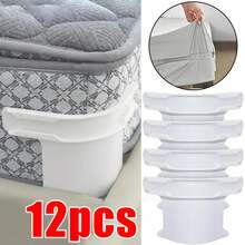 Universal Bedsheet Corner Tightener Clips Invisible Bedspread Secure Holder With Heavy-Duty Mattress Straps Sheets Slot Locks - Trắng- 8 chiếc - Xem 1