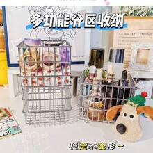 1个多功能桌面浴室铁丝收纳篮，桌面化妆品口红收纳架，家用厨房浴室护肤品收纳架 - 銀色 - 查看 1