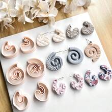 Set de 2 cortadores de arcilla polimérica para hacer aretes de aro, molde de arcilla suave diseñado para hacer collares y colgantes hechos a mano