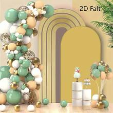 1 buc/65 buc fundal 2D plat, strălucitor, cu grilă neagră și arc de linie aurie, fundaluri pentru decorarea zilei de naștere, aniversării, nunții, absolvirii și petrecerii burlacilor (suportul nu este inclus)