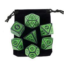 7pcs Polyhedral Dice Set With Velvet Bag, Tabletop RPG Accessories, Perfect Christmas/Halloween Gift For Friends - Multicolor - View 7