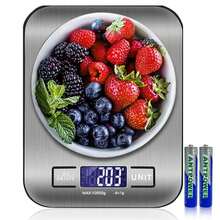 Báscula Digital de Cocina,Báscula de Cocina Digital de Acero Inoxidable, Báscula de Cocina Impermeable para el Hogar con Pantalla LCD,Báscula de Gramos Multifuncional para Hornear Alimentos,10kg/22lb - 10 kg - Ver 4