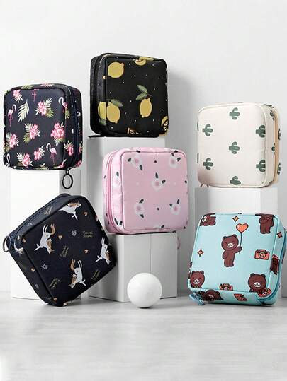 Túi đựng băng vệ sinh (5/3 cái/1 cái), túi đựng tampon, túi đựng băng vệ sinh đa năng, túi đựng mỹ phẩm tiện dụng, dùng để đựng băng vệ sinh, tampon, son môi, son bóng, sản phẩm chăm sóc da, đồ dùng cần thiết khi đi du lịch, đồ dùng cần thiết khi đi biển, họa tiết hoạt hình dễ thương, quà tặng lễ Phục sinh, quà tặng sinh nhật.