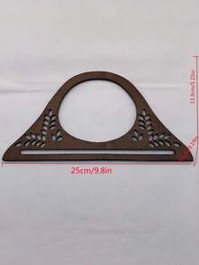 1pc Handmade Wooden Handle Accessory For Bags And Luggage - Coffee Brown - View 6