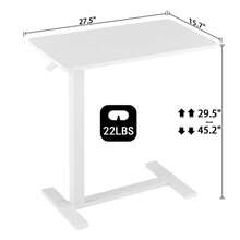 [Labor Day Special]Mobile Standing Overbed Table With Wheels: Fits Laptops, Adjustable Height Tray, Home Side Office Workstation, Flexible & Practical - White - View 8