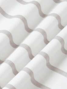 Young Boy White Striped Print Pajama Set, Comfortable Cotton, Spring/Autumn - White - View 10