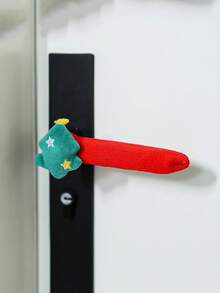 1 pieza Decoraciones para manijas de puertas navideñas, Papá Noel, Calcetines navideños, Alce, Cubiertas para manijas de puertas con diseño de árbol de Navidad, Protectores de habitación, Decoraciones de árbol de Navidad, Cubiertas de habitación, Adecuado para puertas de dormitorio, Puertas, Decoraciones de fiesta, Decoraciones navideñas para el hogar